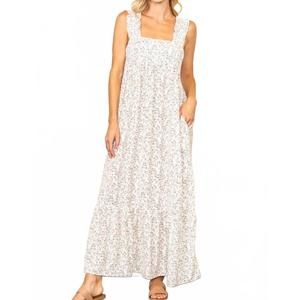 NEW ELLOH tie back maxi dress in cream